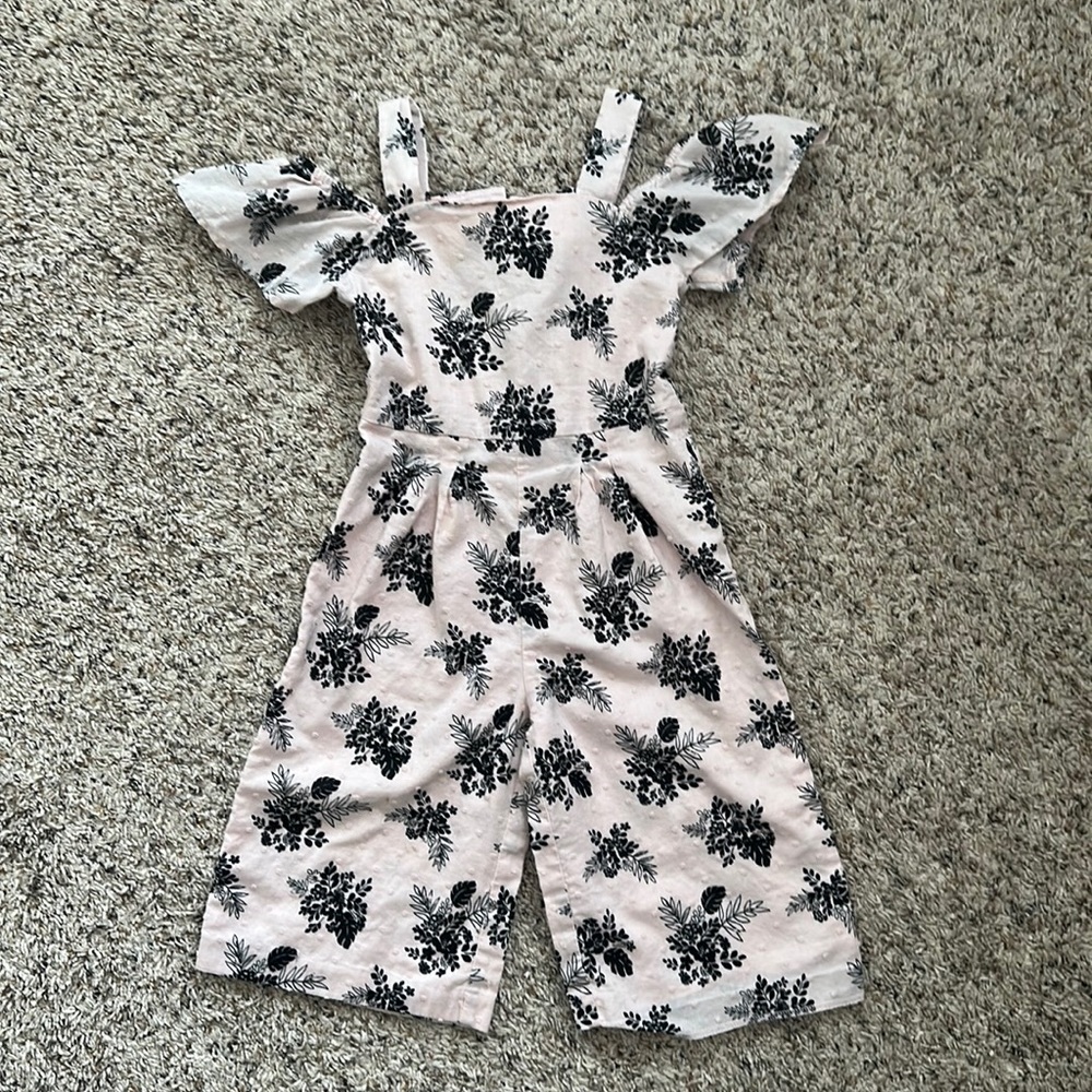 Janie and Jack Floral cold shoulder jumpsuit 2T